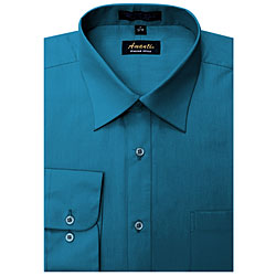 Men's Wrinkle-free Ocean Blue Dress Shirt