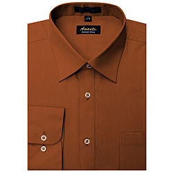 Men's Wrinkle-free Rust Dress Shirt