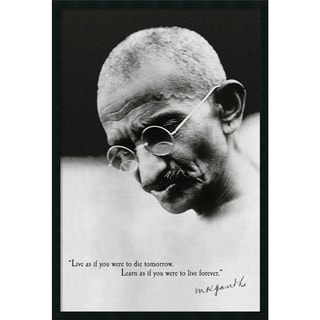 'Gandhi - Live Forever' 25 x 37-inch Framed Art Print with Gel Coated Finish