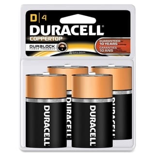 Duracell Coppertop D Alkaline Batteries (Pack of 4)