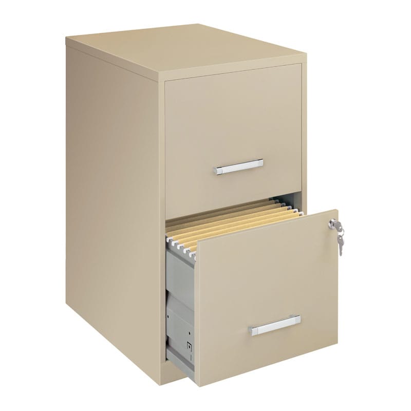 Space Solutions 18" Deep 2-drawer Metal File Cabinet, Putty