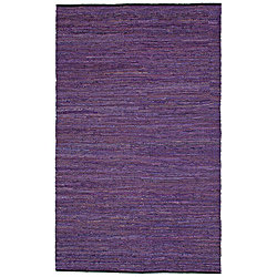 Hand-woven Matador Purple Leather Rug (5' x 8')
