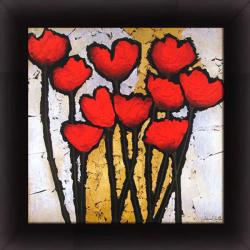 Scott 'Tulip Garden I' Embellished Framed Print Art