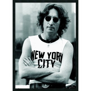 'John Lennon - NYC' 25 x 37-inch Framed Art Print with Gel Coated Finish