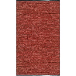 Hand-woven Copper Matador Leather Rug (5' x 8')