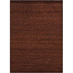 Hand-woven Brown Jute Rug (5' x 8')