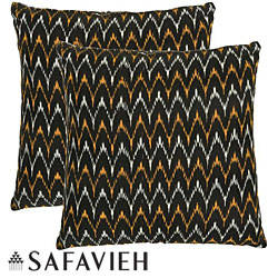 Safavieh Deco 22-inch Black/ Gold Decorative Pillows (Set of 2)