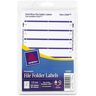 Blue Avery Print or Write File Folder Labels 3-7/16