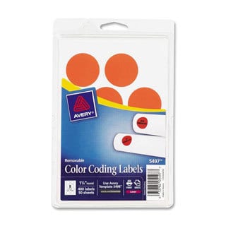 Avery Print or Write Orange Glow Removable Color-coding