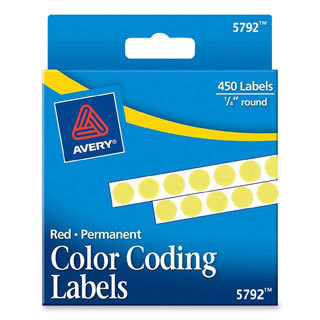 Yellow Avery Permanent Self-Adhesive Color-coding
