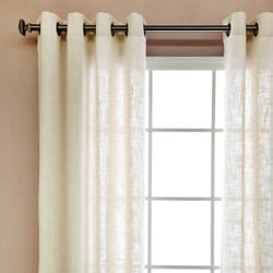 Aurora Home Faux Linen Grommet 84-inch Curtains