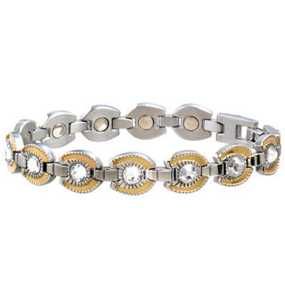 Sabona Women's Stainless Steel Goldtone Horseshoe Magnetic Bracelet