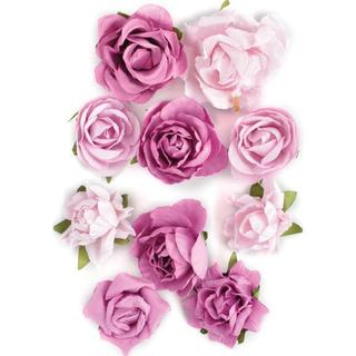Fuchsia Paper Blooms Assorted Craft Embellishments (Pack of 10)