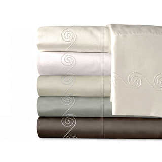 Grand Luxe Egyptian Cotton Sateen 800 Thread Count Deep Pocket Swirl Sheet Set