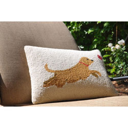 Jumping Dog Wool Decorative Pillow