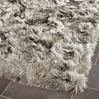 Safavieh Handmade Silken Glam Paris Shag Silver Rug (3' x 5')