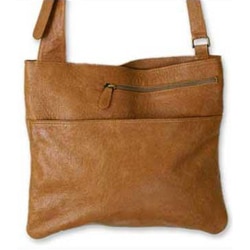 Sands of Ica Handmade Artisan Designer Tan Brown Fine Leather Cotton-Lined Large Adjustable Satchel Book Shoulder Bag (Peru)