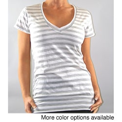 Institute Liberal Luxurious Striped V-neck Knit Top