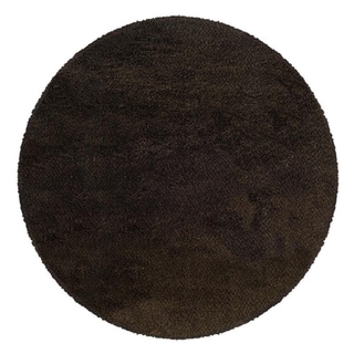 Manhattan Tweed Brown/ Black Shag Rug (6' Round)