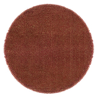 Manhattan Tweed Red/Gold Synthetic Shag Rug (8' Round)