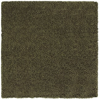 Manhattan Tweed Green/ Brown Shag Rug (8' Square)