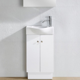 Fine Fixtures Glenwood White Wood 17-inch Single Bathroom Vanity
