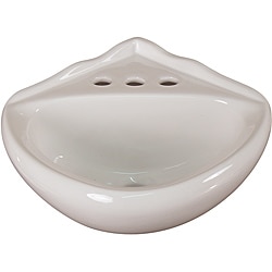 Fine Fixtures Ceramic 15.25-inch Corner White Wallmount Sink
