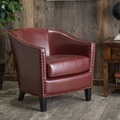 Christopher Knight Home Austin Oxblood Red Bonded Leather Club Chair