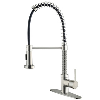 VIGO Edison Stainless Steel Pull-Down Spray Faucet with Deck Plate