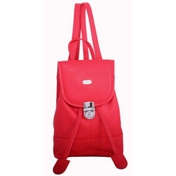 Leatherbay Crimson Red Leather Mini Backpack