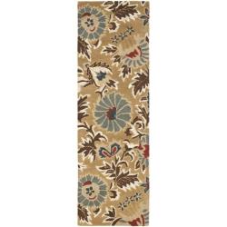 Safavieh Handmade Blossom Floral Beige Wool Rug (2'3 x 8')