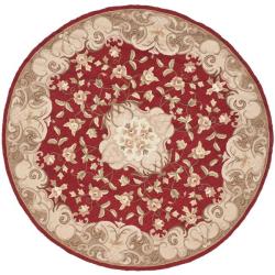 Safavieh Hand-hooked Easy Care Aubusson Rust/ Sage Rug (6' Round)