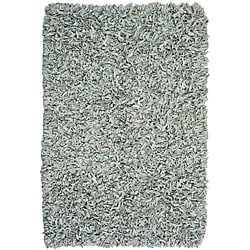Hand-tied Grey Leather Rug (8' x 10')