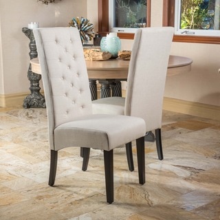 Christopher Knight Home Tall-back Natural Fabric Dining Chair (Set of 2)