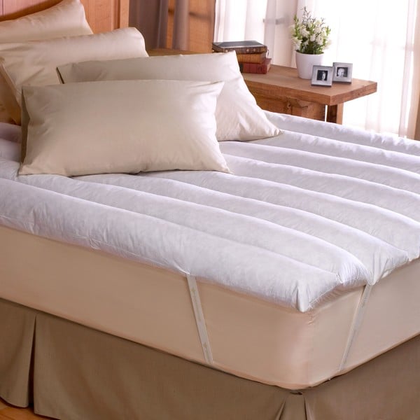 Minifeather Twin/ Full-size Featherbed with Secure Anchor Bands