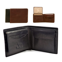 Tony Perotti Men's Italian Cow Leather Bifold Wallet with Coin Pouch and Removable ID Window Credit Card Case