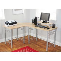Simple Living L-shaped Natural Computer Desk
