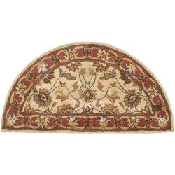 Hand-tufted Vault Beige/Red Traditional Border Wool Rug (2' x 4')