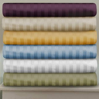 Superior 100-percent Premium Long-staple Combed Cotton 400 Thread Count Deep Pocket Stripe Sheet Set