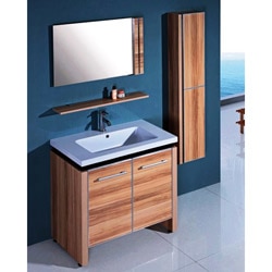 Resin 31.5-inch Light Maple Single Sink Bathroom Vanity