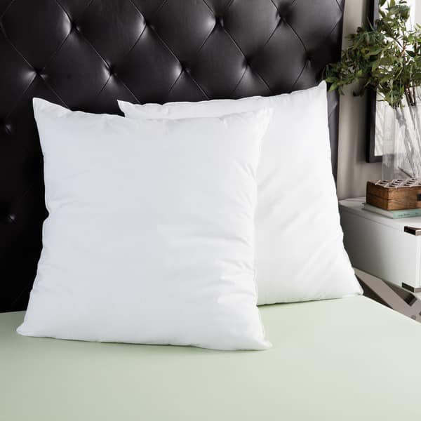 Splendorest Cotton 26-inch Euro Square Sham Stuffer Pillows (Set of 2) - White