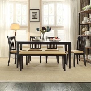 TRIBECCA HOME Wilma Black Mission Back Cushioned Dining Set