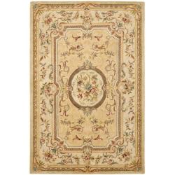 Safavieh Handmade Light Gold/ Beige Hand-spun Wool Rug (5' x 8')