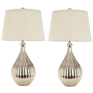 Safavieh Lighting 27.5-inch Champagne Curved Table Lamps (Set of 2)