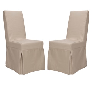 Safavieh Parsons Dining Durham Taupe Slipcover Side Chairs (Set of 2)