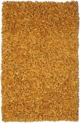Hand-tied Pelle Gold Leather Shag Rug (8' x 10')