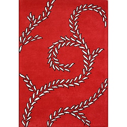 Alliyah Handmade Red New Zealand Blend Wool Rug (8' x 10')