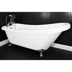 Spa Collection 57-inch Single-slipper Clawfoot Tub and Faucet Pack