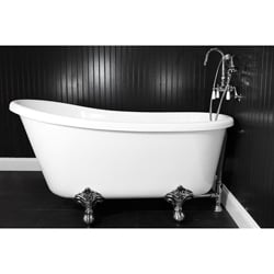 Spa Collection 58-inch Swedish Slipper Clawfoot Tub and Faucet Pack