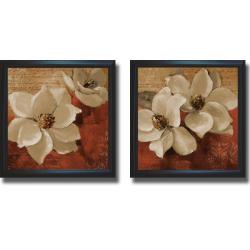 Lanie Loreth 'Midday Magnolias I and II' Framed 2-piece Canvas Art Set